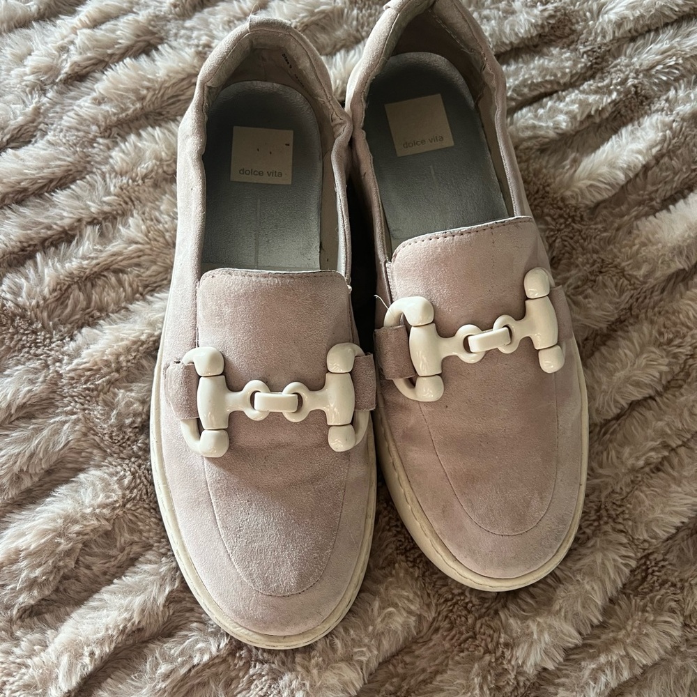 Dolce Vita Light Pink Loafers with Cream Accent